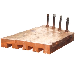 Copper water jacket at the top of settler in flash smelting furnace